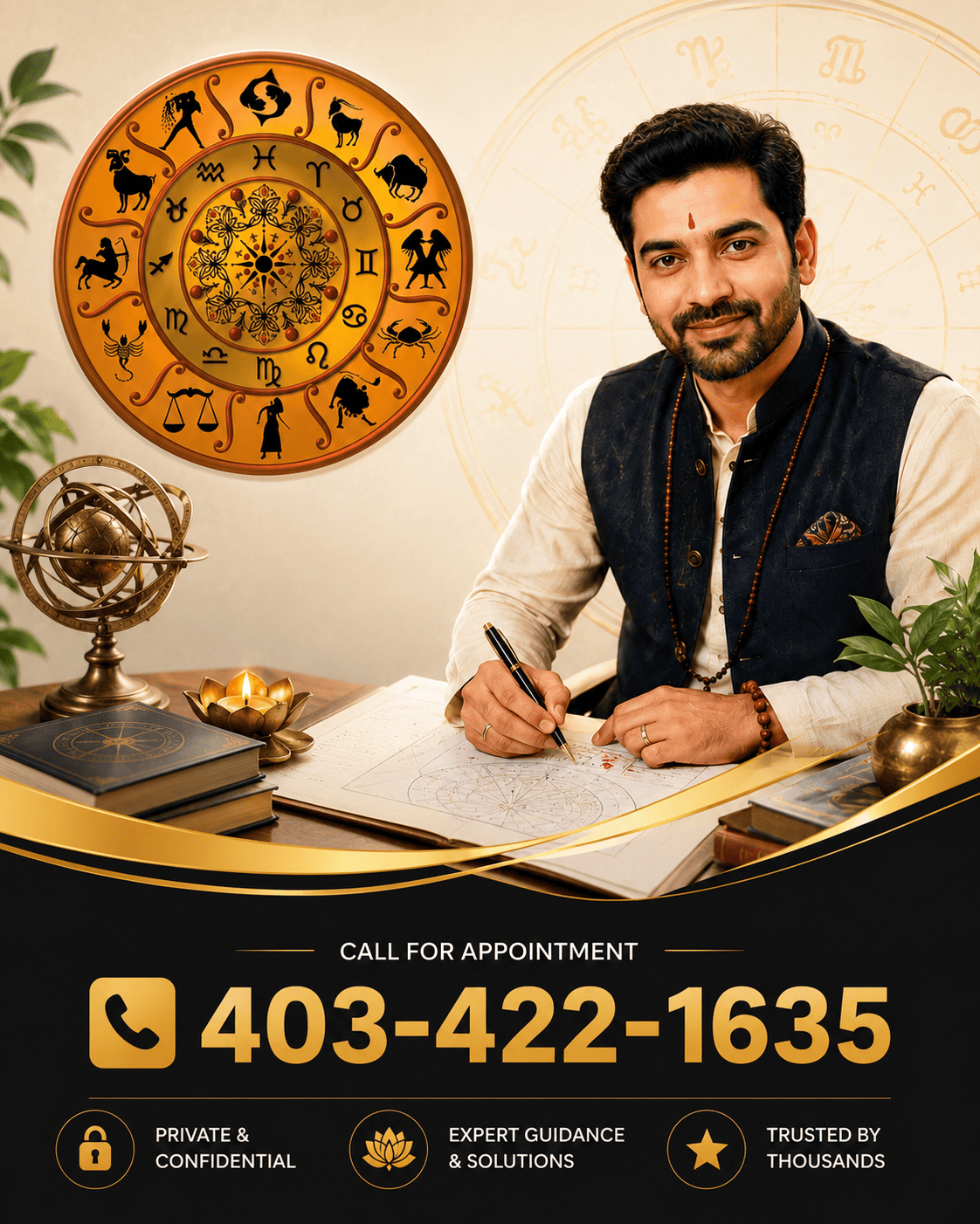 Peaceful spiritual consultation setting